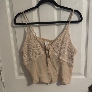 Women's Cream Lace Detail Top